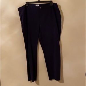 Women’s plus size navy ankle pants.